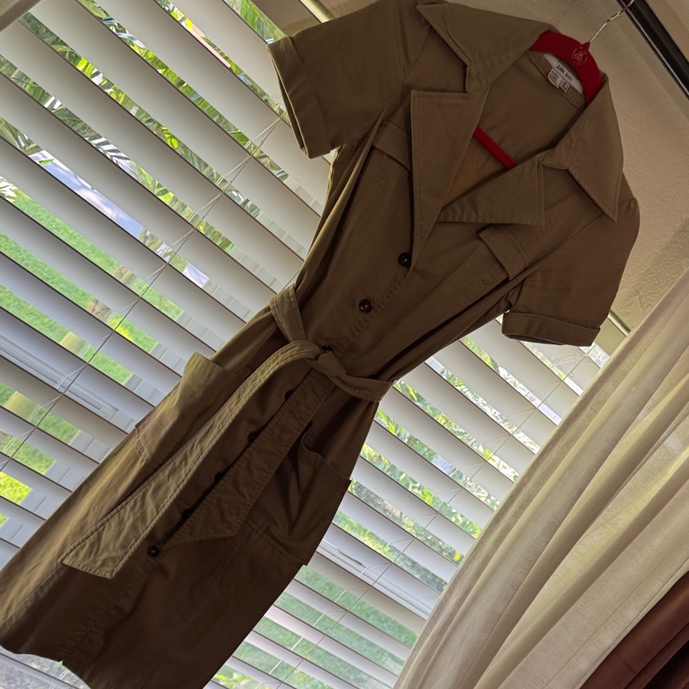 Zara Beige Short Sleeve Dress with Belt